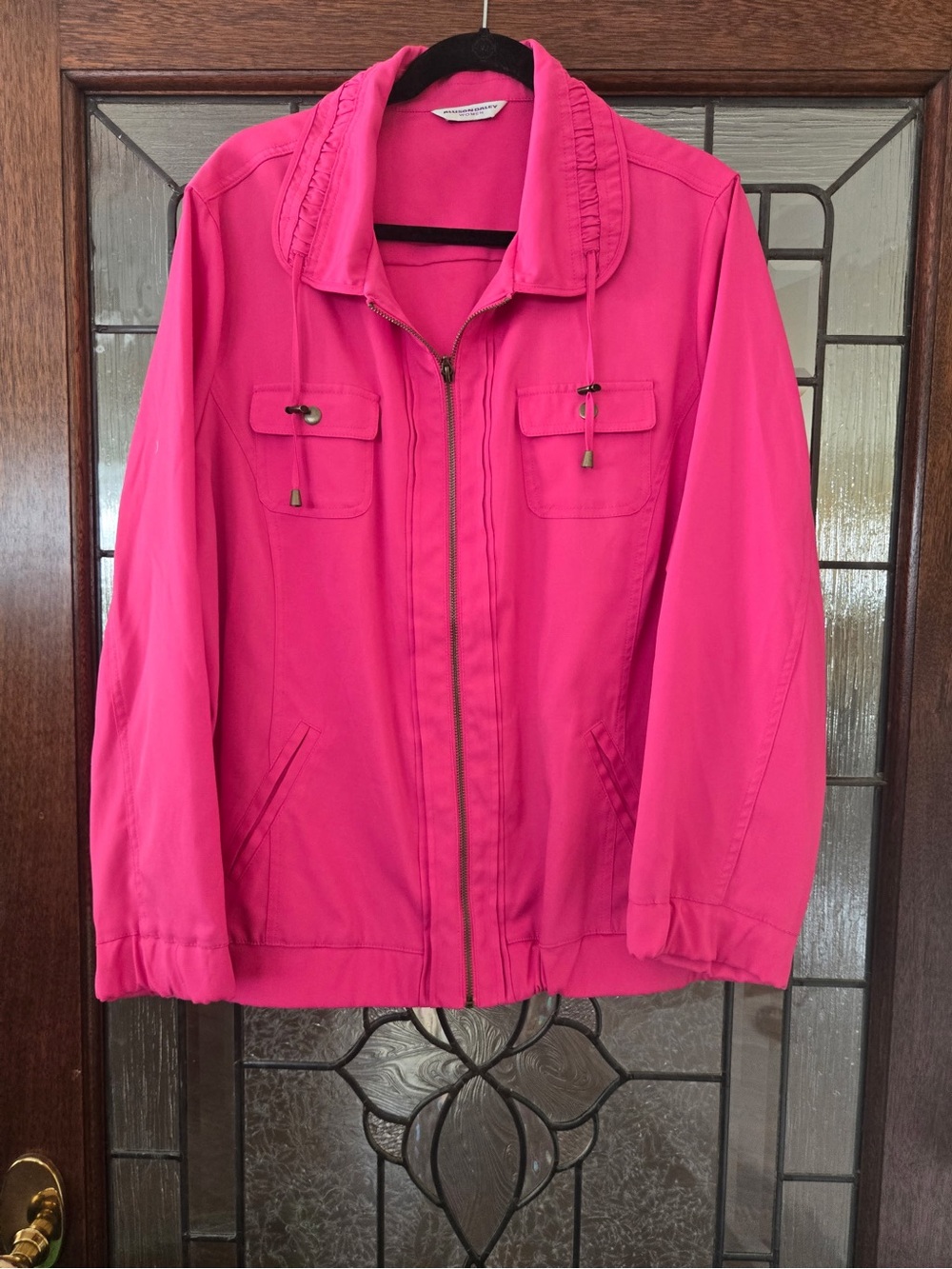 Allison Daley Vibrant Pink Zip-Front Bomber Jacket